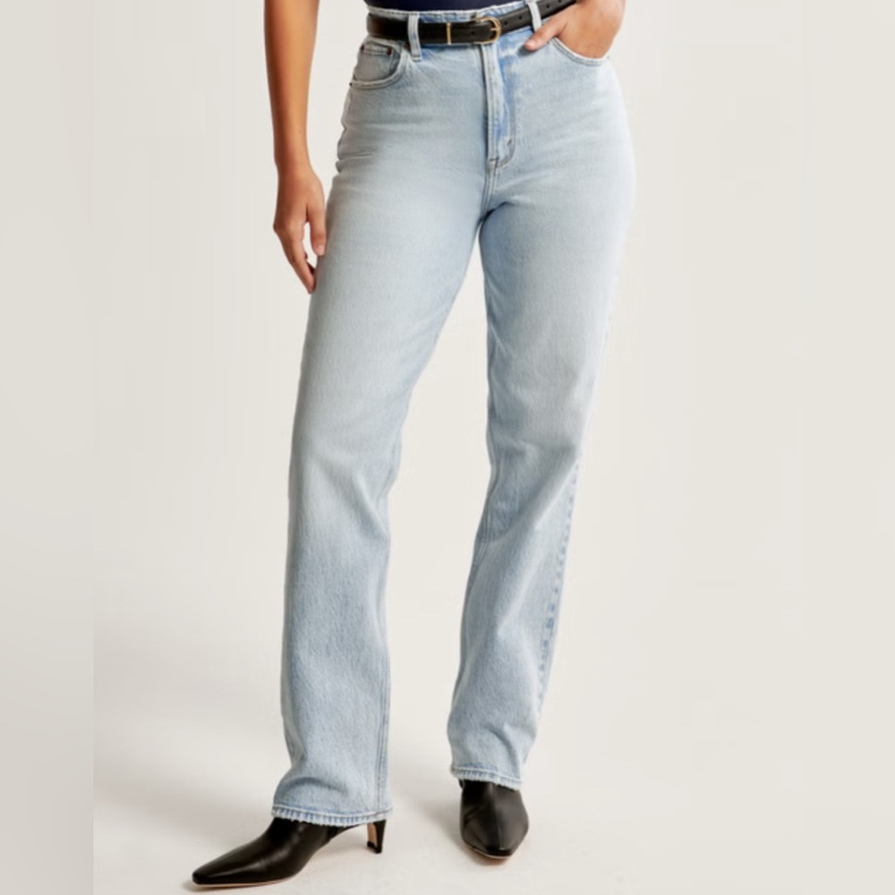 The 90s straight ultra high rise curve love Abercrombie jeans -28r